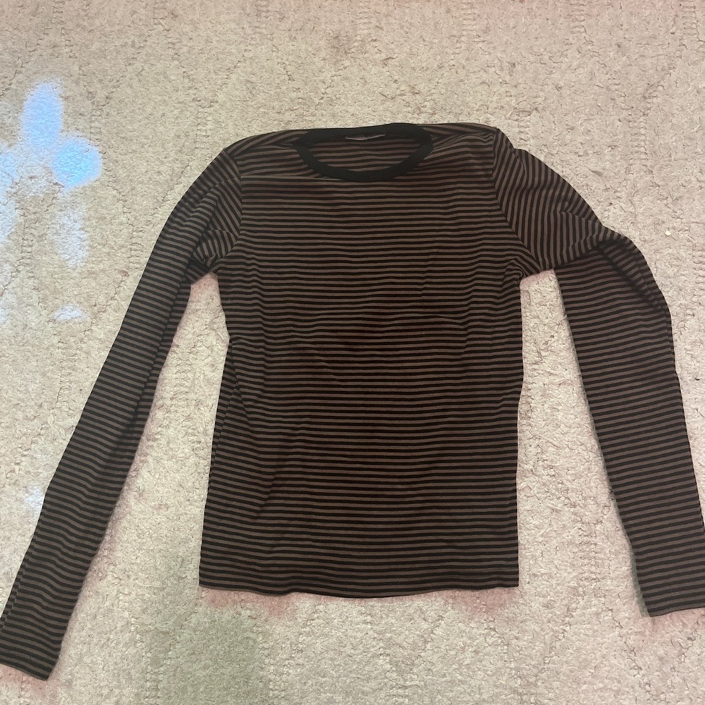 Brandy Melville brown and black striped top